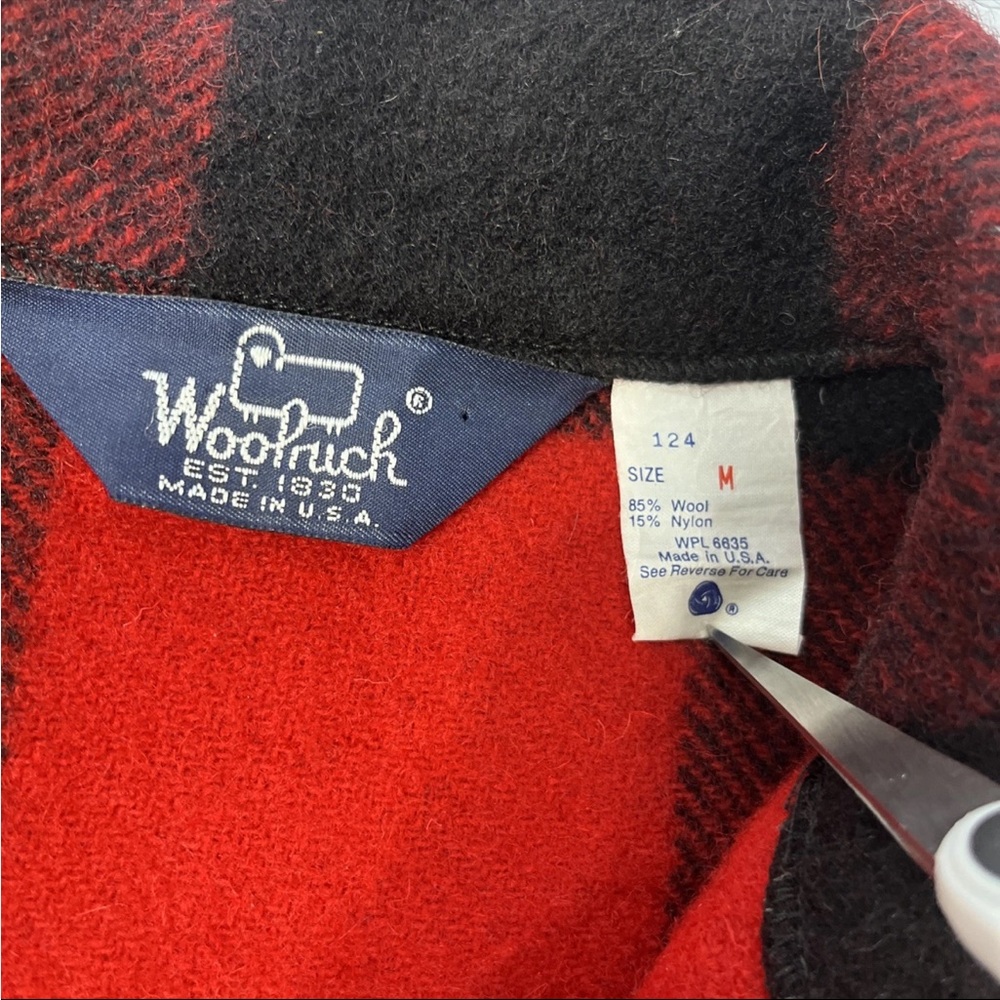 Vintage 60s Woolrich Red Buffalo Plaid Wool Jacket‎ Coat Mackinaw Medium - Picture 5 of 16